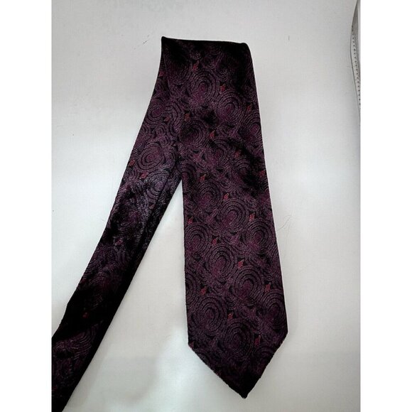 VTG ASSORTED LOT OF 3 - Purple Silk Ties Made in Italy - Abstract Retro Patterns - Picture 2 of 13